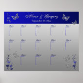Royal Blue, Silver Grey Table Seating Poster (Voorkant)