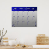 Royal Blue, Silver Grey Table Seating Poster (Keuken)