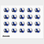 Royal Blue Silver High Heel Shoe Stickers (Vel)