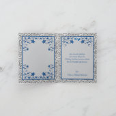 Royal Blue, Silver Love Hearts Carte de remercieme (Intérieur)
