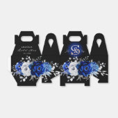 Royal Blue Silver Metallic Vrijgezellenfeest Fav Bedankdoosjes (Uitgevouwen)