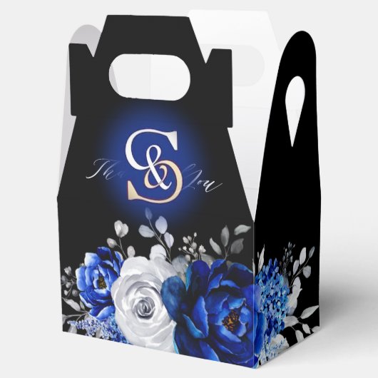 Royal Blue Silver Metallic Vrijgezellenfeest Fav Bedankdoosjes (Geopend)