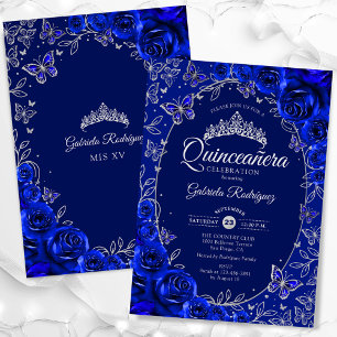 Royal Blue Silver Quinceanera Kaart