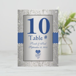 Royal Blue Silver Swirl Wedding Kaart