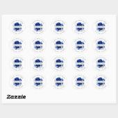 Royal Blue Silver Vrijgezellenfeest Hartelijk dank Ronde Sticker (Vel)