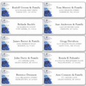 Royal Blue Silver Wedding Guest Address Stic Sticker (Voorkant)