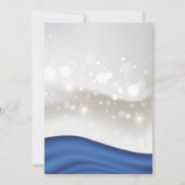 Royal Blue Silver Winter Wedding Couple Shower Kaart (Achterkant)