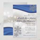 Royal Blue Silver Winter Wedding Couple Shower Kaart (Voorkant / Achterkant)