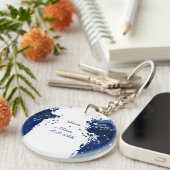 Royal Blue Sleutelhanger Wedding Favor (Voorkant Rechts)