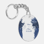 Royal Blue Sleutelhanger Wedding Favor (Voorkant Links)