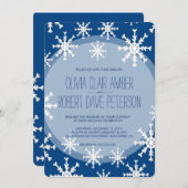 Royal Blue Snowflakes Invitations de mariage d'hiv (Devant / Derrière)