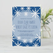 Royal Blue Snowflakes Invitations de mariage d'hiv (Debout devant)