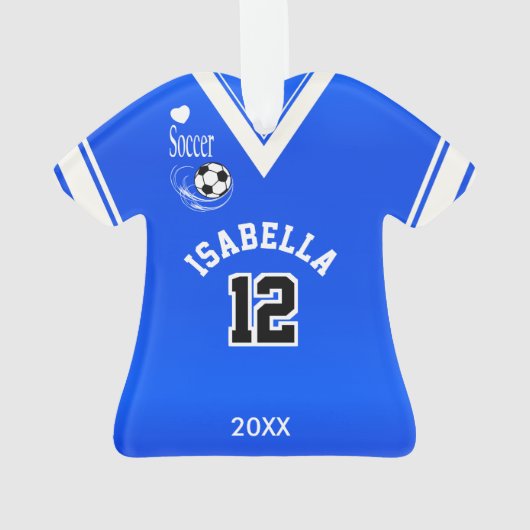 Royal Blue Soccer Shirt Ornament (achterkant)