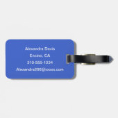 Royal Blue Solid Color Bagagelabel (Achterkant horizontaal)