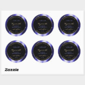 Royal Blue Sparkle Glitter Lijst Productlabel Ronde Sticker (Vel)