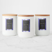 Royal Blue Sparkle Glitter Lijst Productlabel Voedselcontainer Etiket (Flessen)