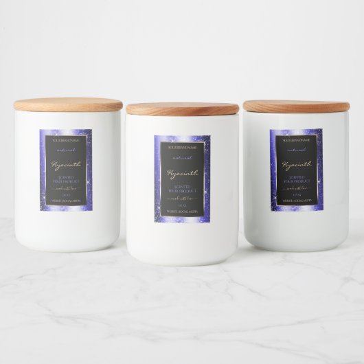 Royal Blue Sparkle Glitter Lijst Productlabel Voedselcontainer Etiket (Flessen)