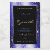 Royal Blue Sparkle Glitter Lijst Productlabel Voedselcontainer Etiket (Enkel label)