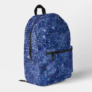 Royal Blue Sparkly Faux Sequins Bedrukte Rugzak