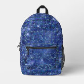 Royal Blue Sparkly Faux Sequins Bedrukte Rugzak (Voorkant)