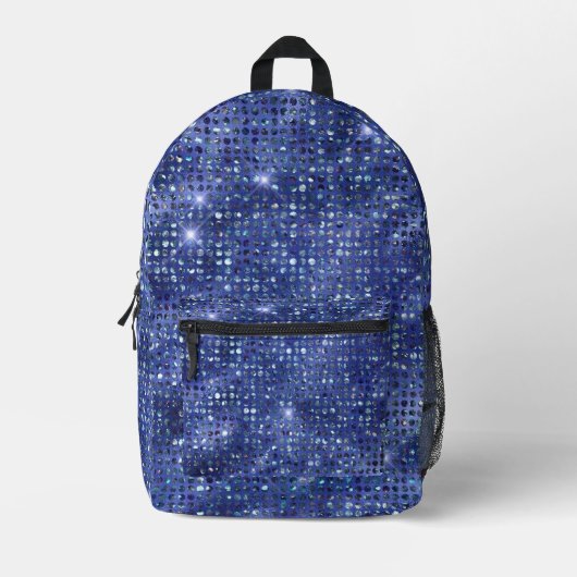 Royal Blue Sparkly Faux Sequins Bedrukte Rugzak (Voorkant)