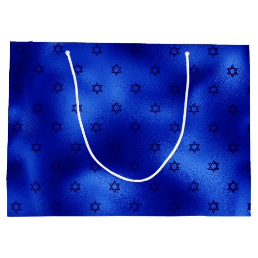 Royal Blue Star de David Hanoukka Grand sac cadeau (Dos)