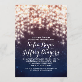Royal Blue String Lights verlovingsfeest nodigt ui Kaart