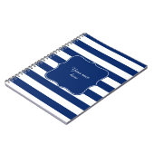 Royal Blue Striped Notitieboek (Linkerzijde)