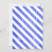 Royal Blue Stripes Invitations de douche nuptiale (Dos)