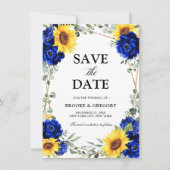 Royal Blue Sunflower Geometric Sla de datum op (Voorkant)