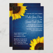 Royal Blue & Sunflower Uitnodiging (Voorkant / Achterkant)