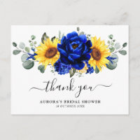 Royal Blue Sunflower Vrijgezellenfeest Dank u