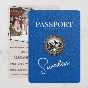 Royal Blue Sweden Passport Bewaar de datum Save The Date