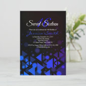 Royal Blue Sweet 16 Invitation de fête (Debout devant)