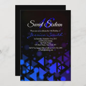 Royal Blue Sweet 16 Invitation de fête (Devant / Derrière)