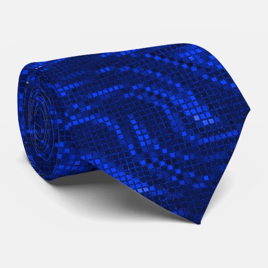 Royal Blue Swirl Sequin Effect Neckware Stropdas (Opgerold)