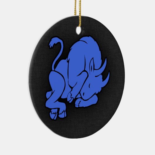 Royal Blue Taurus Keramisch Ornament (Rechts)