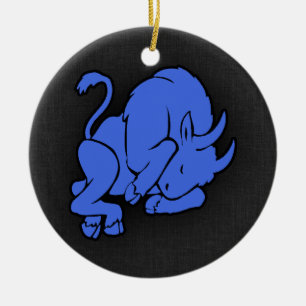 Royal Blue Taurus Keramisch Ornament