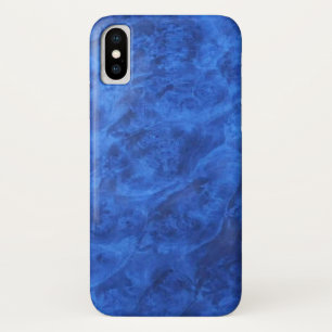 Royal Blue textured Velvet Look iPhone X Hoesje