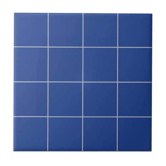 Royal Blue Thin Grid Tegel Tegeltje (Voorkant)