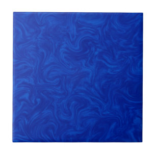 Royal Blue Tonal Abstract wervelde achtergrond Tegeltje