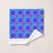 Royal blue Turquoise patterned Handdoek set (Wasdoekje)