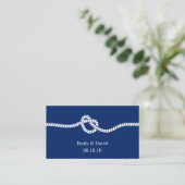 Royal Blue Tying the Knot Bruiloft Website Insert Informatiekaartje (Staand voorkant)