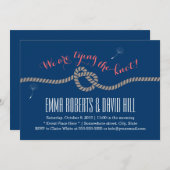 Royal Blue Tying the Knot Wedding Invitations (Devant / Derrière)