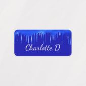 Royal blue-verfdruppelnaamscript labels (Design 1)