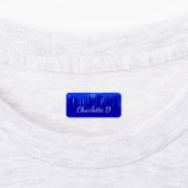 Royal blue-verfdruppelnaamscript labels (Aangebracht)