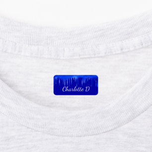 Royal blue-verfdruppelnaamscript labels