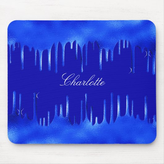Royal blue-verfdruppelnaamscript muismat (Voorkant)