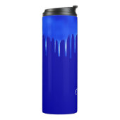 Royal blue-verfdruppelnaamscript thermosbeker (Gedraaid links)