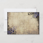 Royal Blue Vintage Butterfly RSVP (Dos)